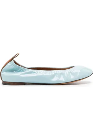 Lanvin Schoenen, Dames, Blauw, 39 EU, Leer, De leren ballerinaflat