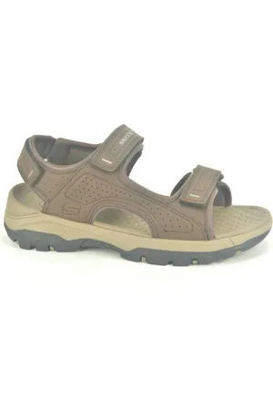 Skechers Schoenen, Heren, Bruin, 43 EU, Sportieve Sandalen met Klittenbandsluiting