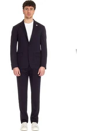 LARDINI Pakken, Heren, Blauw, S, Wol, Abito Travel Single Breasted Suit Set