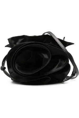 MAGDA BUTRYM Tassen, Dames, Zwart, ONE Size, Satijn, Zwarte satijnen Ss 23 Clutch