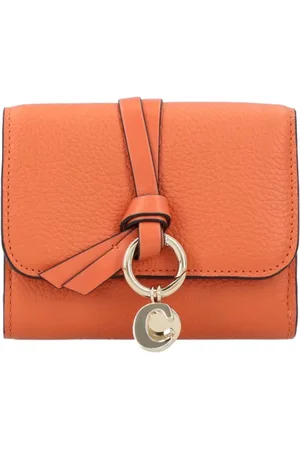 Chloé Accessoires, Dames, Oranje, ONE Size, Katoen, Leren Portemonnee