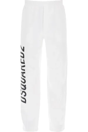 Dsquared2 Broeken, Heren, Wit, XL, Katoen, Trainingsbroeken met logoprint