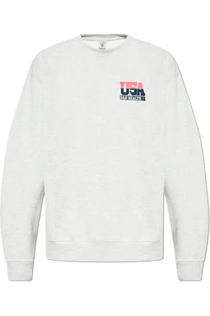 Sporty & Rich Sweatshirts & Hoodies, unisex, Grijs, M, Katoen, Sweatshirt met tekstprint