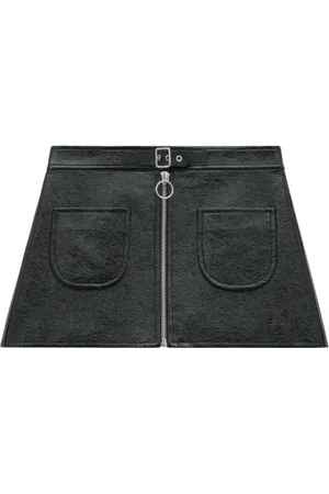 Courrèges Rokken, Dames, Zwart, S, Buckle Zipped Vinyl Rok