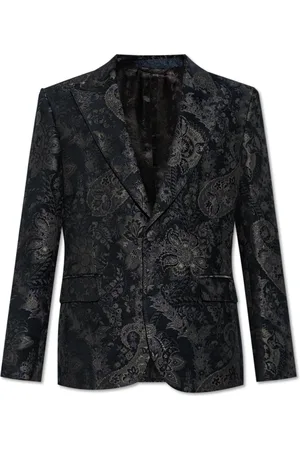 Etro Jassen, Heren, Blauw, L, Leer, Blazer met patroon