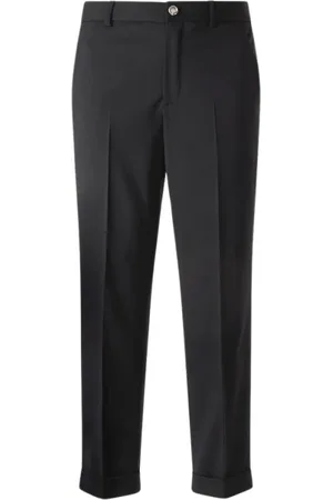 Roberto Cavalli Broeken, Heren, Zwart, XL, Wol, Stretch wollen broek Rechte pijp