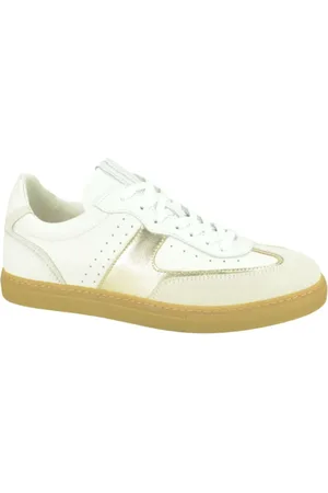 Floris van Bommel Schoenen, Dames, Wit, 40 EU, Beige Goud Sneaker N gum Z
