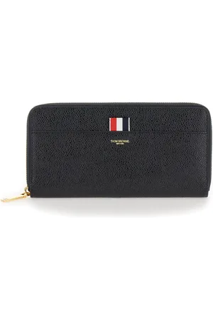 Thom Browne Accessoires, Dames, Zwart, ONE Size, Leer, Continental Zip Wallet