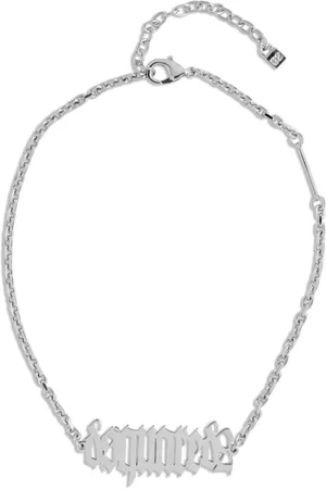 Dsquared2 Accessoires, Heren, Grijs, ONE Size, Gothic Ketting met Logo Detail