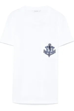 Max Mara Tops, Dames, Wit, L, Katoen, Acacia T-Shirt