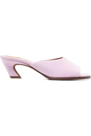 Chloé Schoenen, Dames, Paars, 36 1/2 EU, Leer, Open Mules van Leer met Open Teen