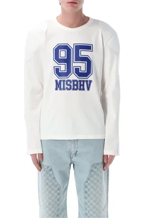 MISBHV Tops, Heren, Wit, L, Katoen, Gewatteerde schouder longsleeve T-shirt