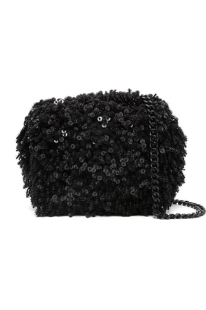 Essentiel Antwerp Tassen, Dames, Zwart, ONE Size, Satijn, Geborduurde Crossbodytas