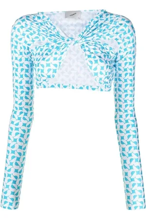 COPERNI Blouses & Shirts, Dames, Blauw, L, Topwear In Azuur/wit