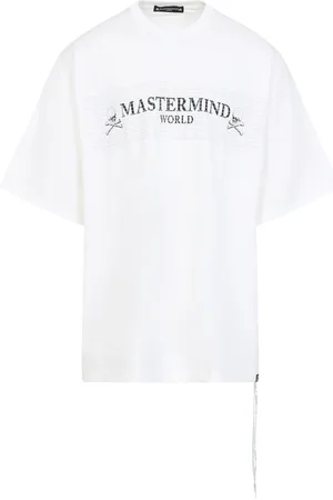 MASTERMIND Tops, Heren, Wit, M, Katoen, Witte T-shirt & Polo Collectie