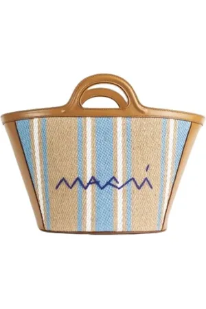 Marni Tassen, Dames, Veelkleurig, ONE Size, Leer, Small Seal Bag Tropicalia