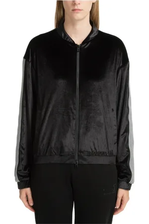 EA7 Jassen, Dames, Zwart, S, Polyester, Zip-Up Sweatshirt