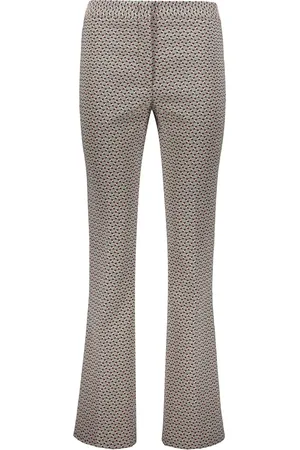 Etro Broeken, Dames, Grijs, S, Katoen, Jacquard Broek met Logodetail