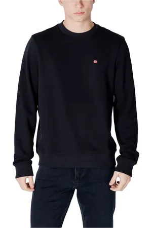 Napapijri Sweatshirts & Hoodies, Heren, Zwart, XL, Katoen, Zwarte katoenen sweatshirt met lange mouwen