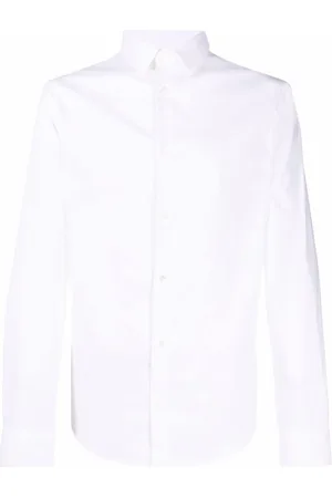 Emporio Armani Overhemden, Heren, Wit, 2Xl, Katoen, Logo Detail Classic Shirt