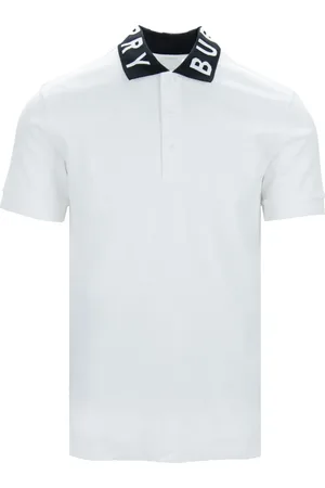 Burberry Tops, Heren, Wit, XL, Katoen, Basic poloshirt met logo