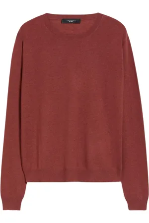 Max Mara Truien, Dames, Rood, XL, Wol, Rondgebreide trui