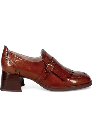 Hispanitas Schoenen, Dames, Bruin, 39 EU, Leer, Bruine leren mocassin met franjes