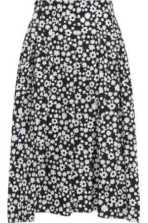 Marni Rokken, Dames, Zwart, 2Xs, Katoen, Zwarte Gedrukte Midi Rok