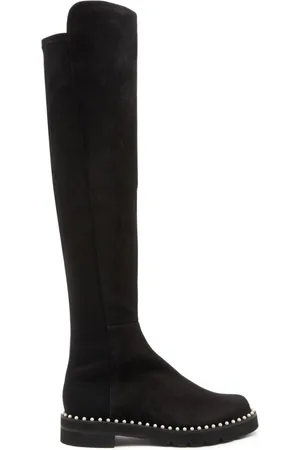 Stuart Weitzman Schoenen, Dames, Zwart, 38 1/2 EU, Suède, 5050 Pearl Lift Boot
