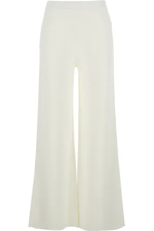 P.A.R.O.S.H. Broeken, Dames, Wit, S, Gebreide Witte Elastische Taille Broek Vrouw