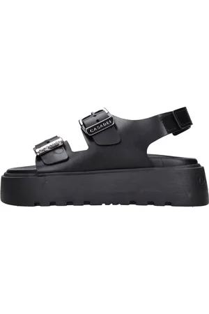 Casadei Schoenen, Dames, Zwart, 37 EU, Leer, Platte sandalen