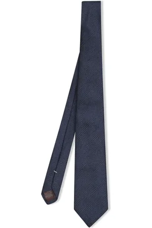 CANALI Accessoires, Heren, Blauw, ONE Size, Geometrische Zijden Stropdas