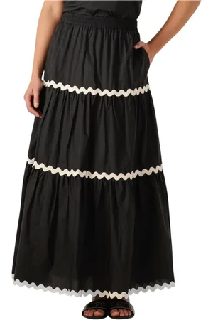 NOTRE-V Rokken, Dames, Zwart, 2Xl, Elegante Zwarte Maxi Rok