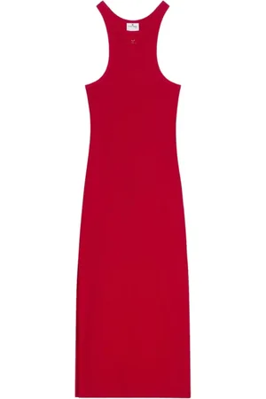 Courrèges Kleedjes, Dames, Rood, L, Katoen, Scuba 90s Jurkje met Spaghettibandjes