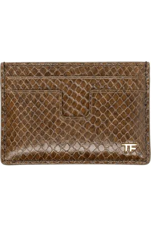 Tom Ford Accessoires, Heren, Bruin, ONE Size, Leer, Python Print Portemonnees