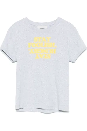 COPERNI Tops, Dames, Grijs, L, Heather Grey T-shirt met ronde hals