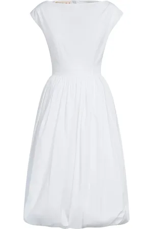 Marni Kleedjes, Dames, Wit, S, Katoen, Poplin Ballonjurk