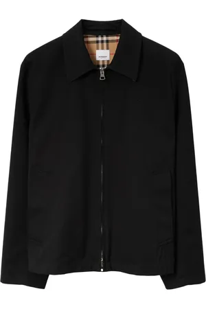 Burberry Jassen, Heren, Zwart, M, Katoen, Regenbestendige katoenen jas