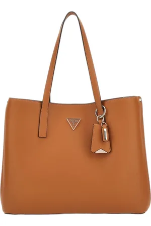 Guess Tassen, Dames, Bruin, ONE Size, Polyester, Cognac Tote met Magnetische Sluiting