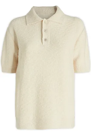 Maison Margiela Tops, Dames, , L, Kortgebreide polo met korte mouwen