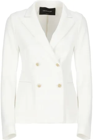 Fabiana Filippi Jassen, Dames, Wit, XS, Double-Breasted Blazer met Reverskraag