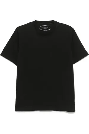 FEDELI Tops, Heren, Zwart, L, Katoen, T-shirt met ronde hals en korte mouwen