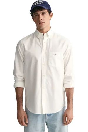 GANT Overhemden, Heren, Wit, XL, Katoen, Regular Fit Oxford Classic Overhemd