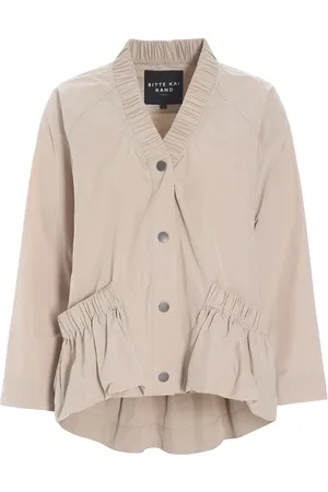 Bitte Kai Rand Jassen, Dames, , S, Katoen, Gerimpelde Poplin Jas Dusty Quartz