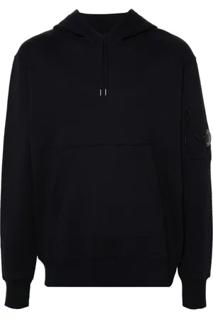C.P. Company Sweatshirts & Hoodies, Heren, Blauw, L, Katoen, Diagonal Raised Fleece Hooded Sweatshirt