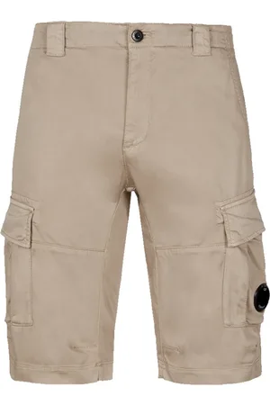 C.P. Company Korte broeken, Heren, Bruin, L, Satijn, Stretch Satijnen Cargoshorts