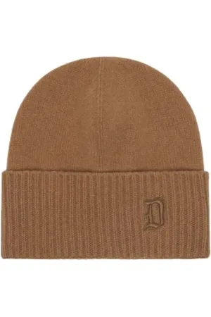 Dondup Accessoires, Heren, Bruin, ONE Size, Kasjmier, Geborduurde Hoed met Brede Rand