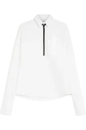 Sportmax Blouses & Shirts, Dames, Wit, S, Katoen, Oversized Wit Poplin Overhemd