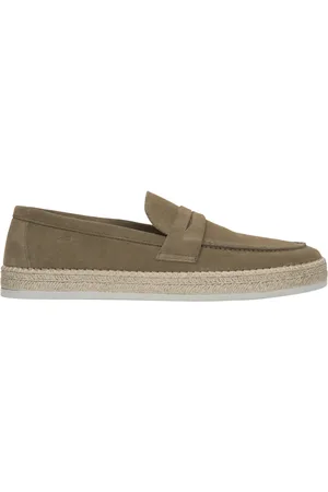 Estro Schoenen, Heren, Bruin, 42 EU, Leer, Heren Khaki Mocassins gemaakt van Echt Italiaans Velours