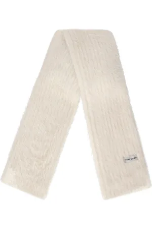 Stand Studio Accessoires, Dames, Wit, ONE Size, Polyester, Gestreept Imitatiebont Sjaal